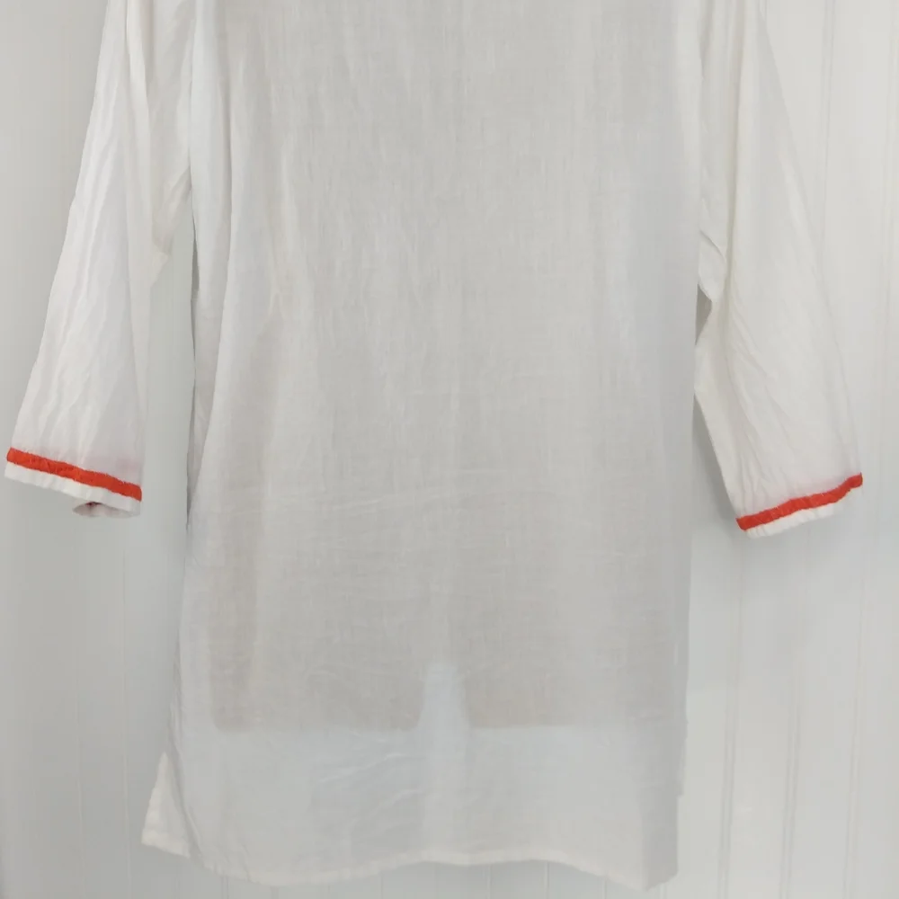 SOL Embroidered Cotton Tunic Top Sz M